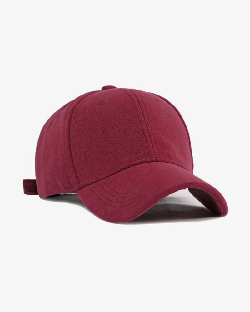 Basic Maroon Suede Cap