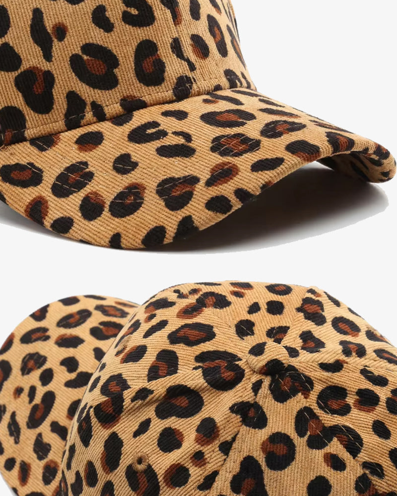 Panther Pattern Corduroy Cap