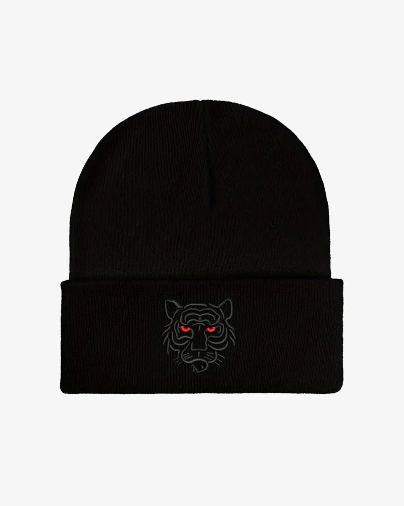 Tiger Embroidered Soft Knit Beanie
