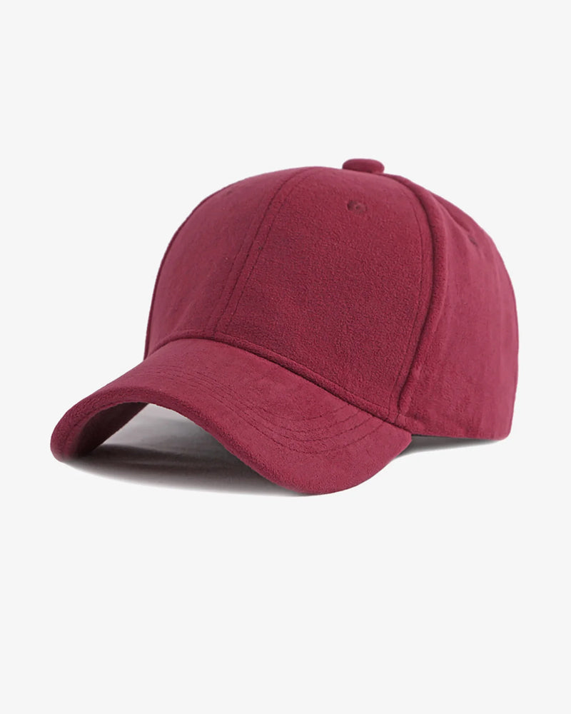 Basic Maroon Suede Cap