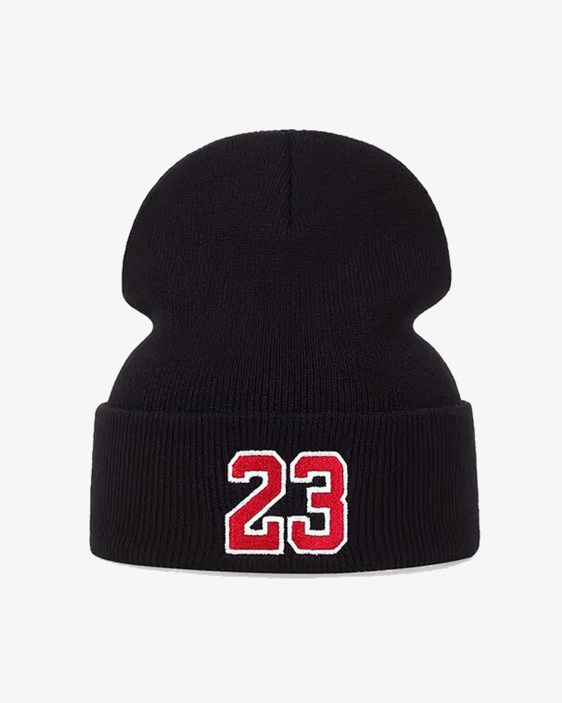 Black Embroidered Beanie