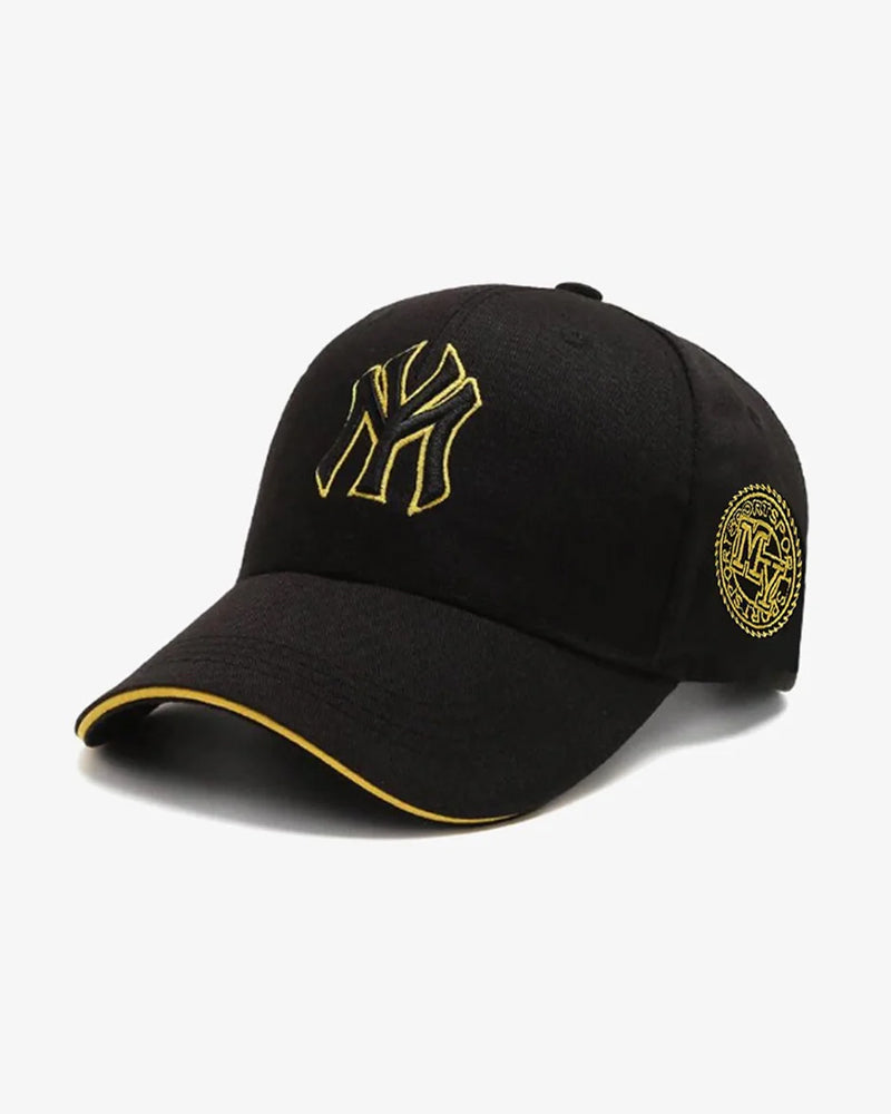 NY Black & Yellow Contrast Embroidered Cap