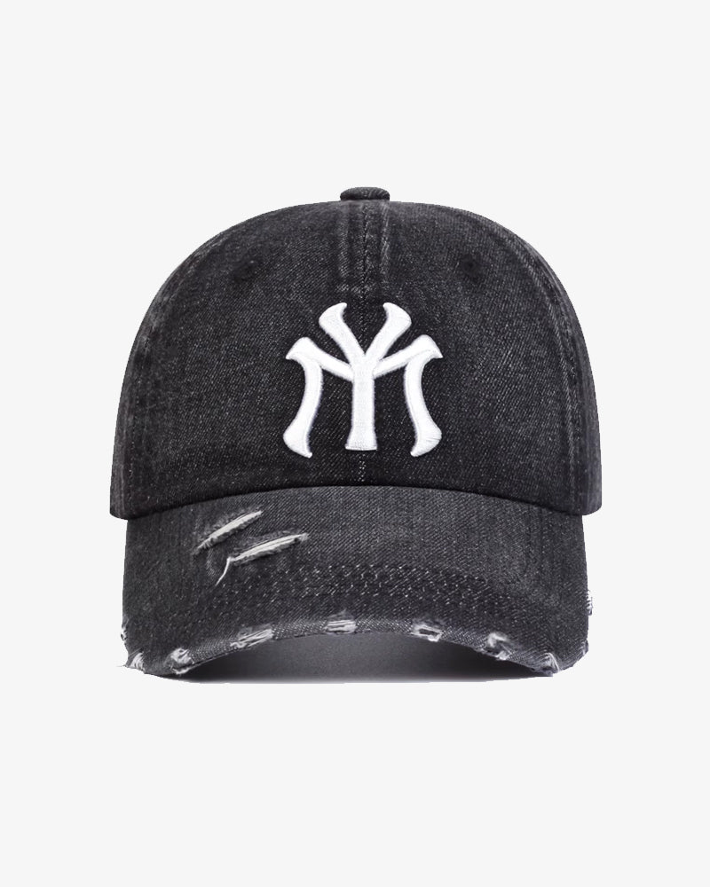Premium NY Embroidered Black Denim Cap