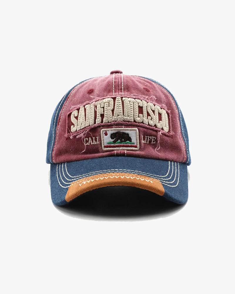 San Francisco Contrast Embroidered Denim Baseball Cap