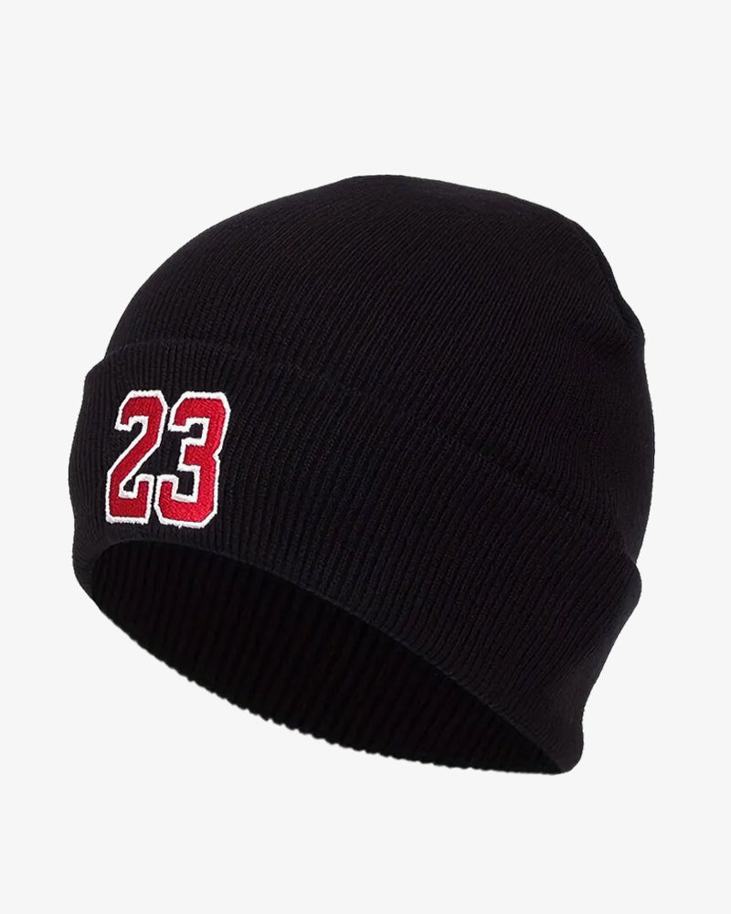 Black Embroidered Beanie