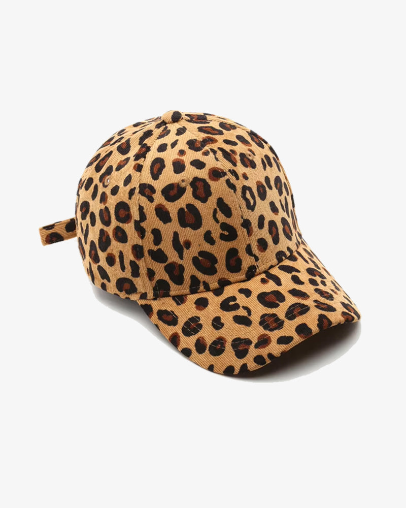 Panther Pattern Corduroy Cap