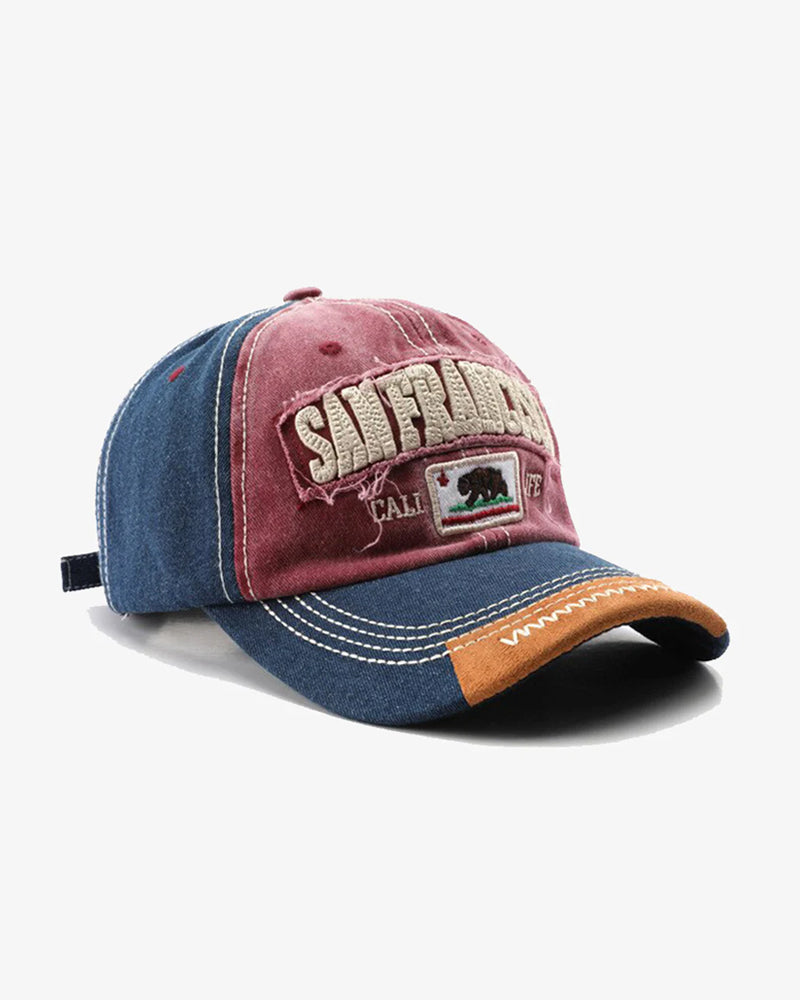San Francisco Contrast Embroidered Denim Baseball Cap