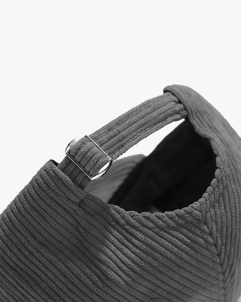 Royal Embroidered Grey Corduroy Cap
