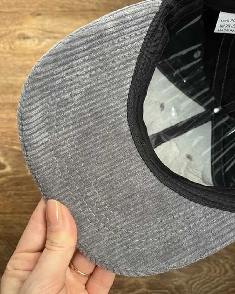 Classic Grey Corduroy Cap